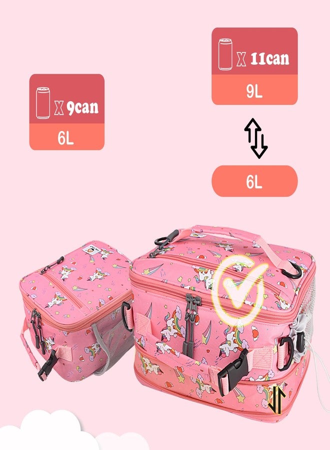 CaCTOUR Lunch Box Kids, Expandable Insulated Lunchbox for Girls Boys,Soft Cooler Bag with Strap,Back to School Thermal Reusable Lunch Bag for Work School Picnic (Rainbow) - Image 2